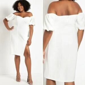 NEW‎ Eloquii white off the shoulder bodycon dress, 22